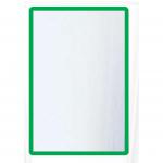 This photo shows 10 green A3 magnetic window literature holders from Beaverswood Supply Ltd. Each holder has a clear plastic window for displaying important information or advertisements. The bright green color adds a pop of color to any display.