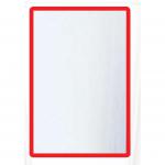 The image shows 10 red magnetic window literature holders from Beaverswood Supply Ltd. Each holder can fit up to A3 size literature. They are sleek and professional, perfect for displaying informational material in any setting.