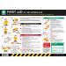 The image features a bright and colorful poster titled Spectrum Industrial First Aid Signs. The poster is designed to serve as a guide for workplace safety, with clear and easy-to-understand graphics and text. The durable 300mic PVC material is complemented by an anti-scuff face for long-lasting use. The poster measures 594mm x 420mm and is perfect for any workplace setting.