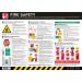This photo shows a Spectrum Industrial Health and Safety Signs safety poster, specifically for fire safety. The poster is made of PVC and has the product code 16214. Bold red and white colors with clear text make the poster easily visible and understandable. The poster displays important safety information and visual aids to promote fire safety in the workplace.