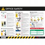 A bright and colorful poster featuring health and safety signs for the office. Made from durable PVC material, this poster includes important reminders for maintaining a safe workplace. Eye-catching graphics and clear text make this an essential addition to any office environment.