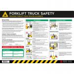 The Spectrum Industrial Health and Safety Signs Safety Poster features a bright, attention-grabbing design focused on forklift truck safety. Measuring 590 x 420mm, this PVC poster is durable and perfect for displaying important safety information in industrial settings.
