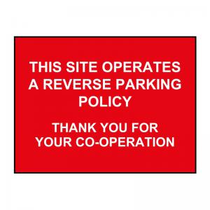General Site Signage - This Site Operates Reverse Parking 16414