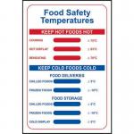 Food Safety Temperatures&rsquo; Sign; Self-Adhesive Semi-Rigid PVC (200mm x 300mm)