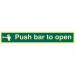 Push Bar To Open’ Sign; Flexible Photoluminescent Vinyl (300mm x 100mm) 17124
