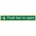 Push Bar To Open’ Sign; Flexible Photoluminescent Vinyl (450mm x 100mm) 17126