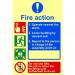 Fire Action procedure Sign (200 x 300mm). Made from flexible photoluminescent board (PHS).  17142