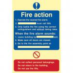 Fire Action Procedure&rsquo; Sign; Flexible Photoluminescent Vinyl (200mm x 300mm) 3