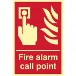 Fire Alarm Call Point&rsquo; Sign; Flexible Photoluminescent Vinyl (200mm x 300mm)