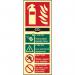 Fire Extinguisher CO2’ Sign; Flexible Photoluminescent Vinyl (82mm x 202mm) 17171