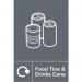 Food Tins & Drinks Cans Recycling’ Sign; Rigid 1mm PVC Board (150mm x 200mm) 18109