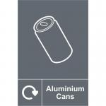 Aluminium Cans Recycling Sign (150 x 200mm). Manufactured from strong rigid PVC and is non-adhesive; 0.8mm thick. 18113