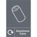 A picture of Spectrum Industrial Waste Disposal Signs Recycling shows a red and white sign with the words Aluminium Cans 1.2mm Recyclable PP and dimensions of 200 x 300mm. The sign features the recycling symbol and is meant for proper disposal of industrial waste.