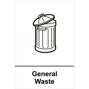 General Waste Recycling Sign, Self-Adhesive Vinyl 150mm x 200mm 18120
