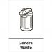 This picture shows a set of Spectrum Industrial Waste Disposal Signs, specifically for recycling. The signs are made of 1.2mm thick recyclable PP material and are sized at 200 x 300mm. The signs have a clear design, with bold lettering and symbols indicating general waste and recycling options. The overall look is professional and concise, making it easy for individuals to understand and follow proper waste disposal guidelines.