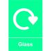 The photo captures a Spectrum Industrial Waste Disposal Signs Glass Recycling Sign. The self-adhesive vinyl sign is 150mm x 200mm in size and features clear and bold text. The message is easily visible and eye-catching, making it an effective way to encourage recycling.