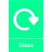 Self-adhesive vinyl Glass Recycling Sign (150 x 200mm). Easy to use; simply peel off the backing and apply to a clean dry surface. 18132