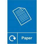 This picture shows a recycling sign for paper waste disposal. The sign is made of 1.2mm recyclable PP and measures 200 x 300mm, indicating its durability and suitability for outdoor use. The sign features the words Spectrum Industrial Waste Disposal in bold font and has the recycling symbol prominently displayed. The background is a bright green color, drawing attention to the importance of recycling and environmental responsibility.
