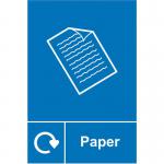 Paper Recycling&rsquo; Sign; Rigid 1mm PVC Board (200mm x 300mm) 18143