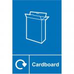 Cardboard Recycling Sign (150 x 200mm). Manufactured from strong rigid PVC and is non-adhesive; 0.8mm thick.