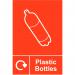 Self-adhesive vinyl Plastic Bottles Recycling Sign (150 x 200mm). Easy to use; simply peel off the backing and apply to a clean dry surface. 18160