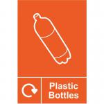 Plastic Bottles Recycling Sign (150 x 200mm). Manufactured from strong rigid PVC and is non-adhesive; 0.8mm thick.