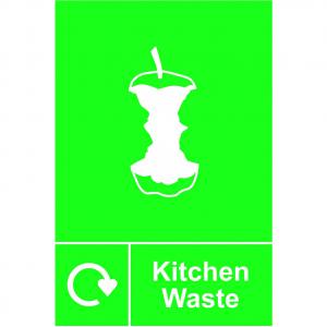 Kitchen Waste Recycling Sign, Self-Adhesive Vinyl 150mm x 200mm 18172