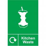 Kitchen Waste Recycling Sign (150 x 200mm). Manufactured from strong rigid PVC and is non-adhesive; 0.8mm thick.
