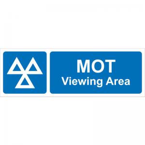 MOT Viewing Area’ Sign; Rigid PVC Board 600mm x 200mm