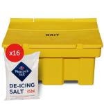 Winter Kit 2 containing 1 x 400kg GritBin & 16 x 25kg De-Icing Salt)