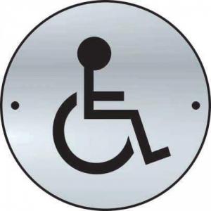 Disabled Graphic Door Disc, Satin Anodised Aluminium, 75mm Dia. 2436-0