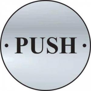 Push Door Disc, Satin Anodised Aluminium, 75mm Dia. 2471-0