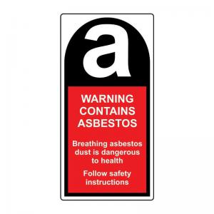Warning Contains Asbestos Labels, Self-Adhesive Polypropylene, 25mm x