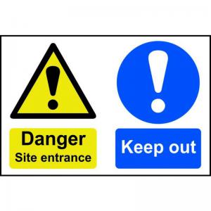 Danger Site entrance Keep out - PP - 1.2mm Polypropylene Non Adhesive
