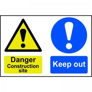 Danger Construction site Keep out 1.2mm Recyclable PP 600 x 400mm 4005