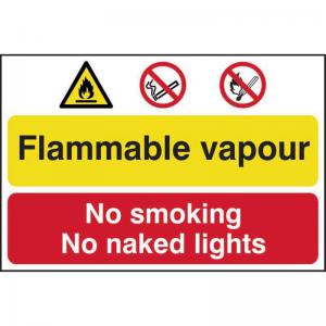 Flammable vapour No smoking or naked lights - PP - 1.2mm Polypropylene