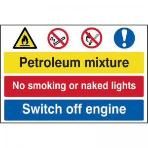Petroleum mixture No smoking Switch off engine - PP - 1.2mm