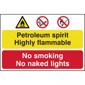 Petroleum spirit No smoking or naked lights - PP - 1.2mm Polypropylene