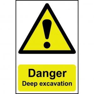 Danger Deep excavation - PP - 1.2mm Polypropylene Non Adhesive - Non