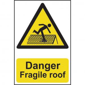 Danger Fragile roof - PP - 1.2mm Polypropylene Non Adhesive - Non