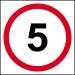 5MPH Speed Limit Sign (400 x 400mm). Manufactured from strong non-adhesive rigid foamed PVC (3mm Foamex board). 4321