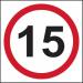 15mph Speed Limit’ Sign; 3mm Foamed PVC Board (400mm x 400mm) 4323