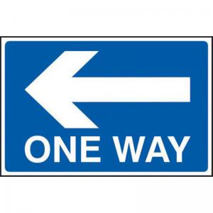 One Way Arrow Left Sign, 3mm Foamex PVC Board 600mm x 400mm 4340