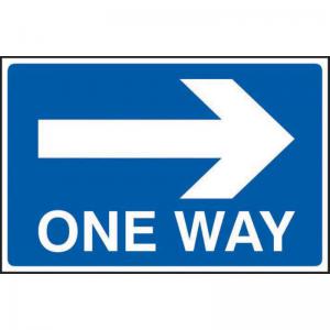 One Way Arrow Right Sign, 3mm Foamex PVC Board 600mm x 400mm 4341
