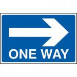 One Way Arrow Right&rsquo; Sign; 3mm Foamex PVC Board (600mm x 400mm)