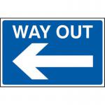 Way Out Arrow Left&rsquo; Sign; 3mm Foamex PVC Board (600mm x 400mm)
