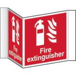 Fire Extinguisher Projection Sign (200mm face). Manufactured from strong rigid PVC and is non-adhesive; 0.8mm thick.