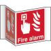 Fire Alarm Projection Sign (200mm face). Manufactured from strong rigid PVC and is non-adhesive; 0.8mm thick. 4411