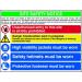 The photo shows a Spectrum Industrial Warning Signs Composite Site Safety Notice, made of 3mm Foamex Board and measuring 800mm x 600mm. The bright colors and eye-catching design make it easily noticeable, while the durable materials ensure long-lasting use on any construction site.
