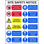 Composite Site Safety Notice Sign (600 x 800mm). Manufactured from strong non-adhesive rigid foamed PVC (3mm Foamex board).